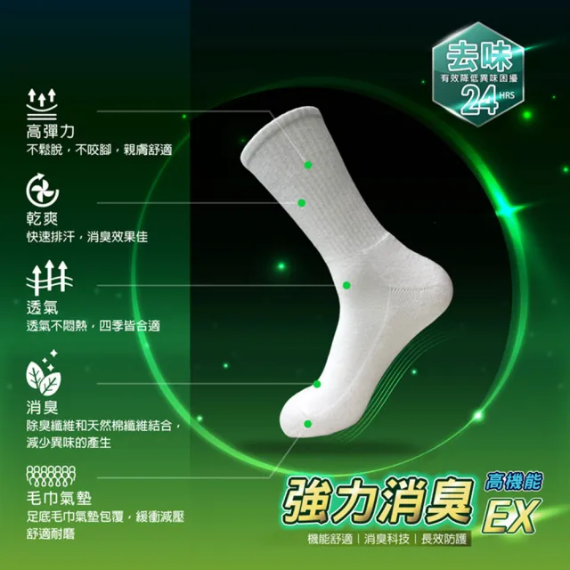 【D&G】6入組-女運動長襪(D595 消臭 抑菌 中筒襪 學生襪)