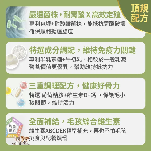 【FJ 豐傑生醫】365寵物全方位益生菌-30顆/袋(寵物腸胃益生菌ｘ貓益生菌ｘ狗益生菌)