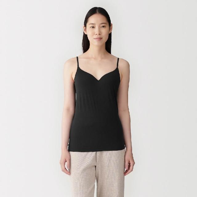 【MUJI 無印良品】女柔滑罩杯式細肩帶(白色/黑色/摩卡棕/薰衣草紫)