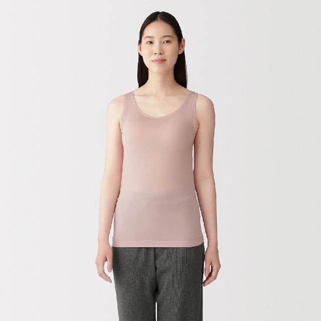 【MUJI 無印良品】女柔滑罩杯式坦克背心(白色/黑色/摩卡棕/淺粉)