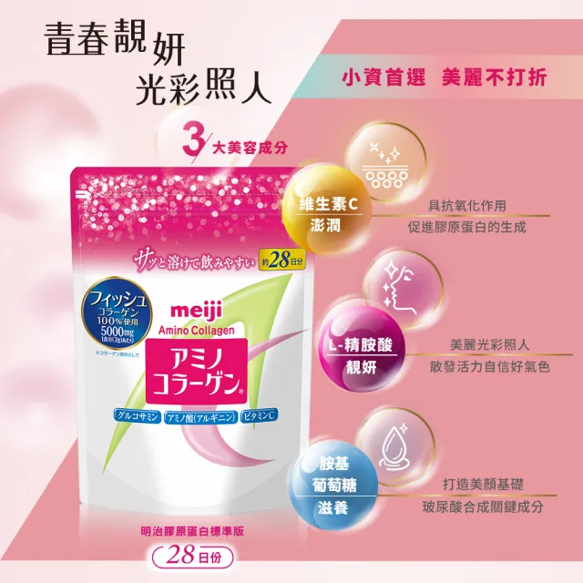 【Meiji 明治】明治膠原蛋白粉標準版28日份袋裝196g(膠原蛋白)