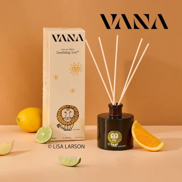 【VANA】Lisa Larson聯名 Soothing Leo擴香瓶200ml|清爽檸檬調|無酒精|居家香氛|瑞典直送|秋季香氛賞