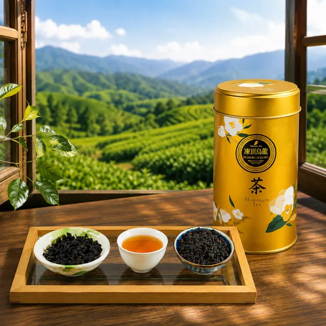 【龍源茶品】米其林3星獎有機烏龍+凍頂茶葉禮盒3盒組(200g/盒-共600g;清+熟茶;有機認證茶;附提繩)