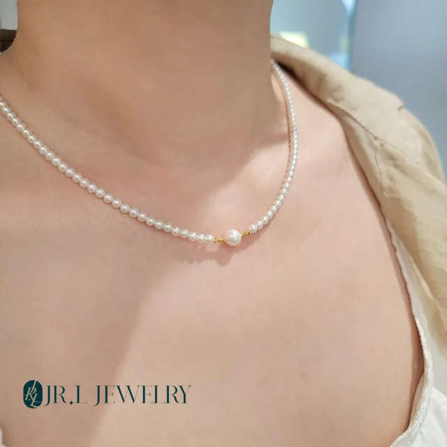 【JR.L JEWELRY】天然珍珠 愛語晨光18K金珍珠套組(手鍊3.5-5MM/項鍊3-6MM)