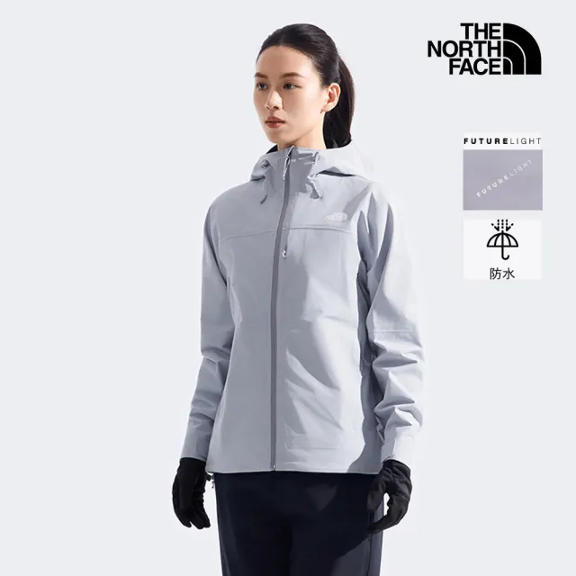 【The North Face 官方旗艦】北面女款紫色FUTURELIGHT防水納米殼衝鋒衣｜8DHZBOB(外套)