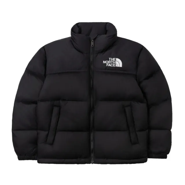 【The North Face 官方旗艦】經典ICON-北面兒童黑色DWR防潑水羽絨外套|8A4CJK3(700蓬鬆度)