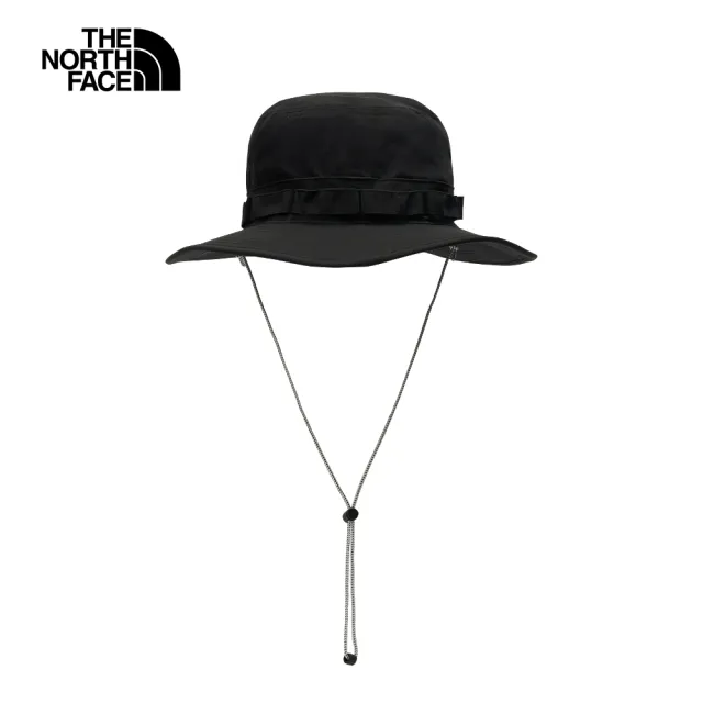 【The North Face】北面男女款黑色UPF防曬可調節漁夫帽|5FXF4H0(抗UV)