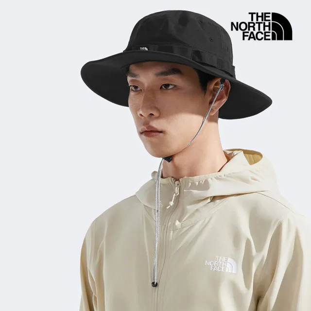 【The North Face】北面男女款黑色UPF防曬可調節漁夫帽|5FXF4H0(抗UV)