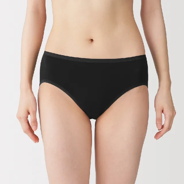 【MUJI 無印良品】女彈性中腰內褲(灰白/深灰/黑色/淺粉/黃橘/淺綠/摩卡棕)