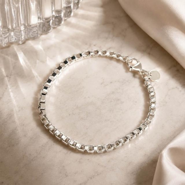 【Tiffany&Co. 蒂芙尼】925純銀-經典威尼斯手鍊(展示品)
