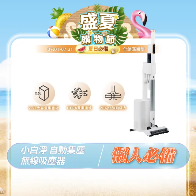 【SANSUI 山水】20KPAx大容量集塵xHEPA雙重過濾x小白淨無線手持吸塵器SVC-P880