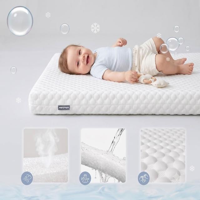【Mibobebe】4D水洗透氣嬰兒床墊50*90cm(嬰兒護脊安撫床墊 水洗速乾/護脊/抗敏防菌)