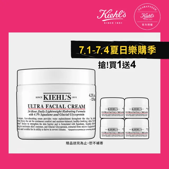 【Kiehl’s 契爾氏】官方直營 冰河醣蛋白舒敏修護保濕霜125ml(Kiehl’s/大瓶裝)