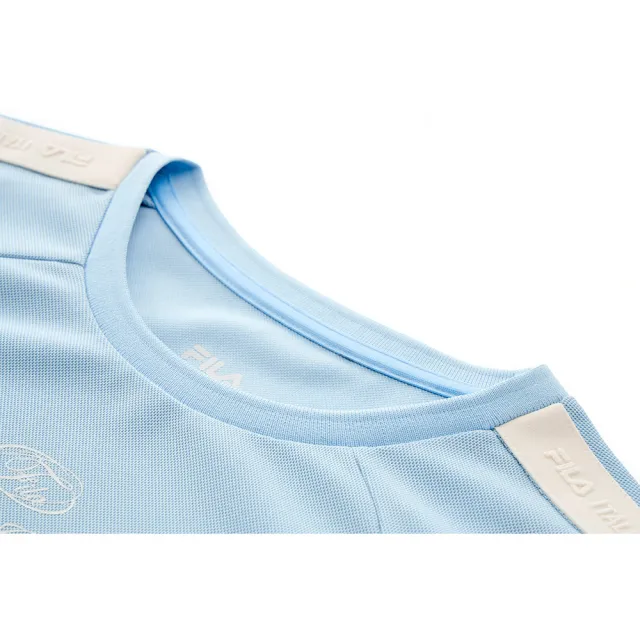 【FILA】FILA 女短袖圓領T恤-水藍 5TEA-5318-SB