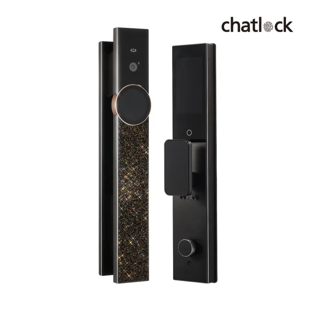 【chatlock】日本製頂級電子門鎖 智慧AI-99圓形觸控螢幕 - 日本水鑽款