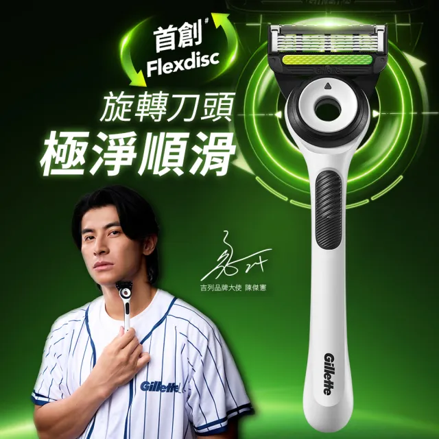 【Gillette 吉列】Labs 極光系列刮鬍刀 極光白(1刀架1刀頭)