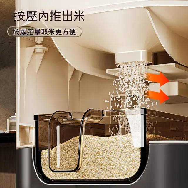 【Quality 聚家】米桶 密封儲糧桶 食品級米箱 23.9*23.9*25.5CM 儲存桶 自帶量米杯 防蟲防潮米缸