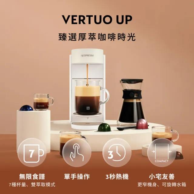 【Nespresso】Vertuo UP全自動膠囊咖啡機_質感啟動組_多色任選(瑞士頂級咖啡品牌)