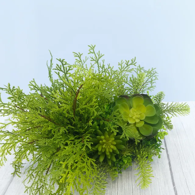 【HUGO DECO 榆果傢飾】高擬真蕨草多肉植物盆栽(擬真植物/禮物/綠化/永不凋零/佈置/蕨類)