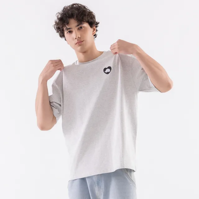 【SCANDINAVIAN FOREST 北歐小刺蝟】厚磅寬版純棉T(愛心皮革) T恤 純棉t 素t tshirt 男T 女T 厚磅 Oversize