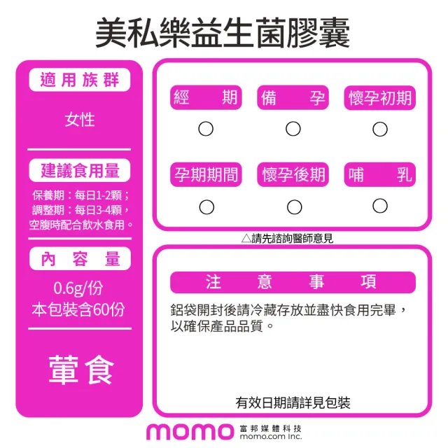 【景岳生技】美私樂益生菌膠囊X1盒(60顆/盒-蔓越莓益生菌)