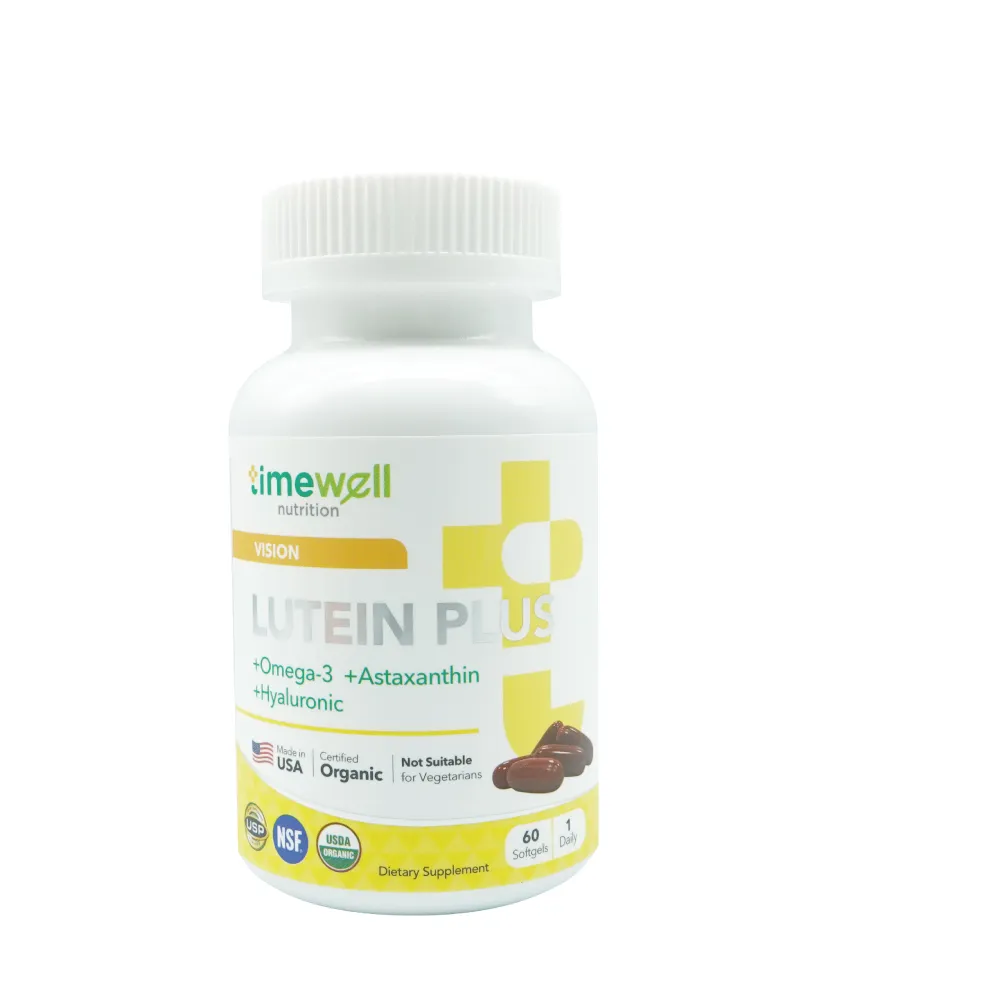 【timewell 時光安好】玻玻亮葉黃素複方膠囊 專利玻尿酸 葉黃素 魚油 蝦紅素(1入/60粒)