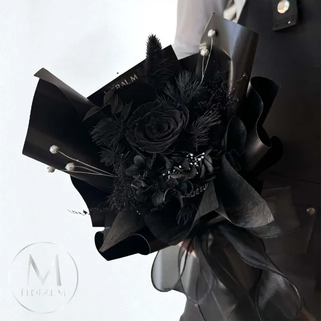 【Floral M】Dark Rose 黑色浪漫永生玫瑰花束(乾燥花/永生花/情人節花束/告白禮物/求婚花禮)