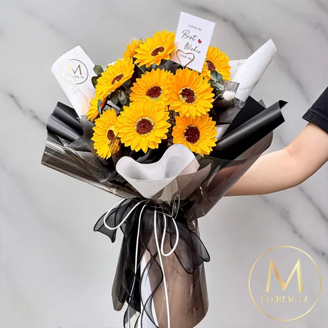 【Floral M】盛夏美好未來向日葵香水花束(畢業花束/香水花束/向日葵花束/畢業禮物/祝福花束)