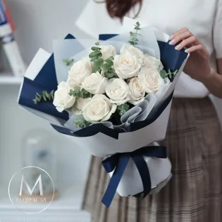 【Floral M】卡地亞女神玫瑰鮮花花束(情人節花束/告白禮物/求婚花束/鮮花花禮/生日花束)