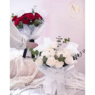 【Floral M】伊莉莎白玫瑰鮮花花束(情人節花束/告白禮物/求婚花束/鮮花花禮/玫瑰花束/生日花束)