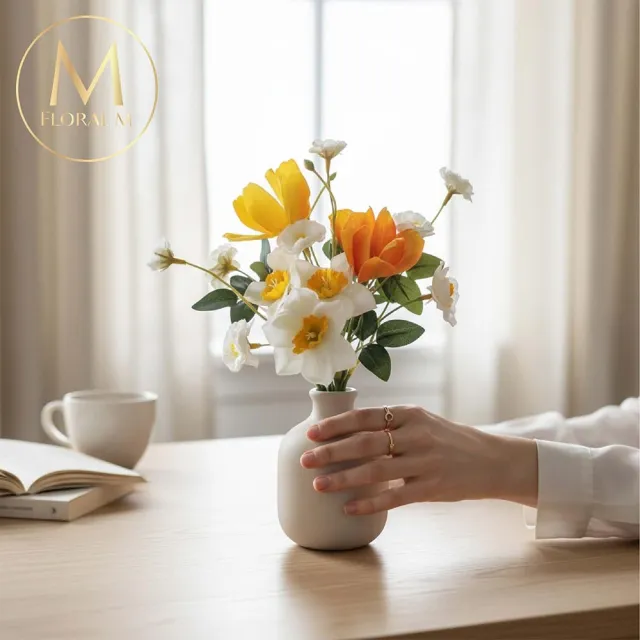 【Floral M】凡爾賽宮花園手綁仿真花20cm(人造花/仿真花/假花/花藝DIY/裝飾花禮)