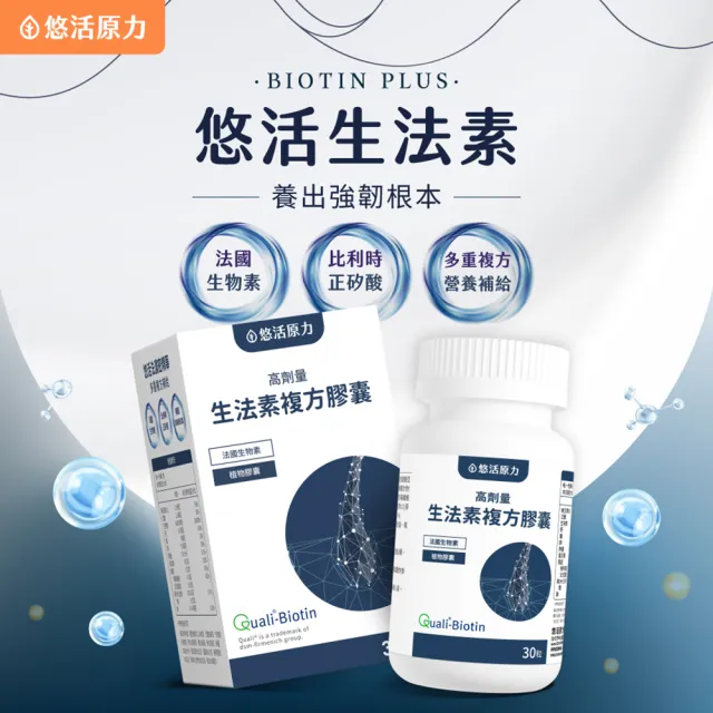 【悠活原力】悠活生法素複方膠囊(30粒/盒 高劑量 生物素 鋅 甘胺酸亞鐵 B5 B6 B12 )