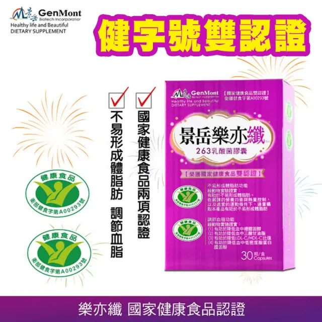 【景岳生技】樂亦纖降體脂降血脂健字號雙認證*3盒(30顆/盒)