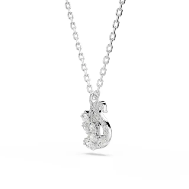 【SWAROVSKI 施華洛世奇】官方直營 Swan 天鵝鏈墜 混合式切割 鍍白金色 | 5754347 新品