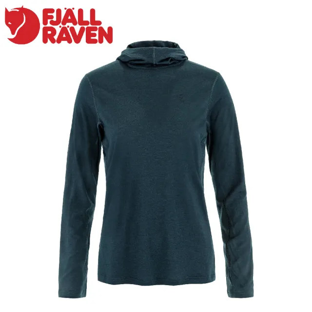 【Fjallraven】女 Abisko Wool 羊毛連帽排汗衣《暗深藍》F14600265/機能衣/排汗衫
