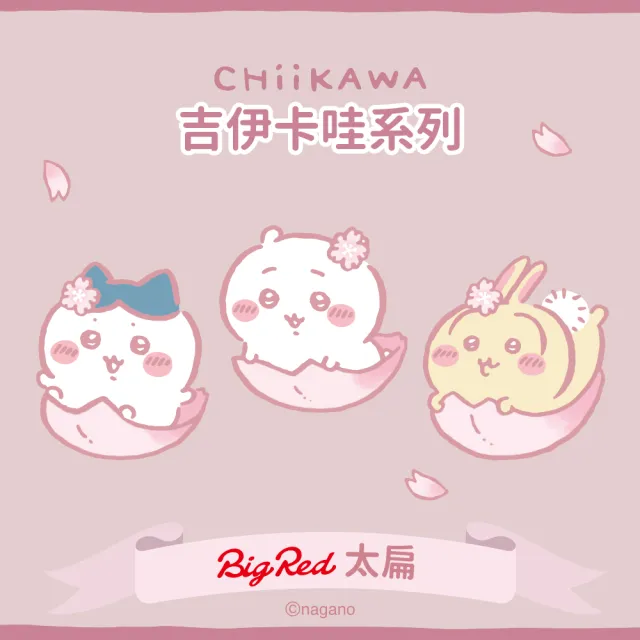【雨傘王】BigRed太扁 Chiikawa 暮櫻粉 手開傘 輕量 折疊傘  黑膠 防曬降溫 1人撐 吉伊卡哇(終身免費維修)