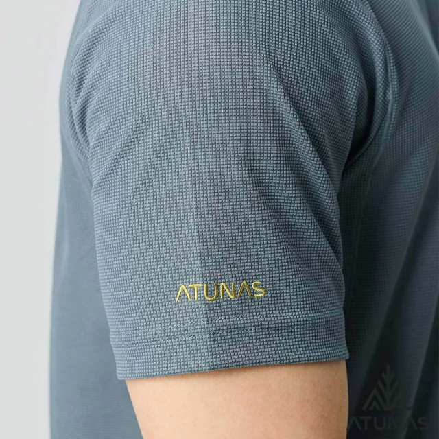 【ATUNAS 歐都納】男POLARTEC POWER DRY短袖T恤(A1TS2501M深岩灰/吸濕排汗/抗臭/抗UV/透氣快乾/戶外登山)