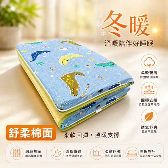 【Mexsmon 美思夢】雙人5cm 孟宗竹彈力舒眠床墊5x6尺台灣工廠出貨冬暖夏涼/天然孟宗竹/可折/折疊/三摺