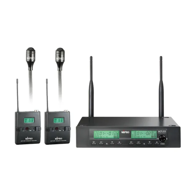 【MIPRO】ACT-312 類比雙頻道無線麥克風UHF (ACT-32H / MU80 配件六擇一)