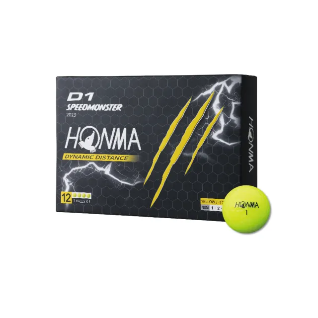 【HONMA 本間高爾夫】GOLF BALL D1 SPEEDMONSTER 三層球 高爾夫球 BT2302黃色 /新款BT2504白色