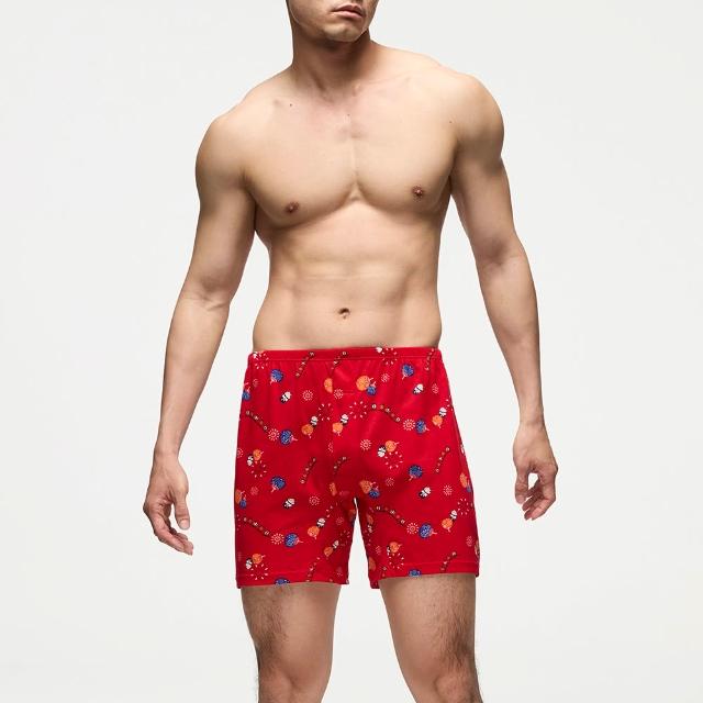 【Mr. DADADO】祭典之夜 M-3L印花四角男內褲 GHQ620RS(紅色)