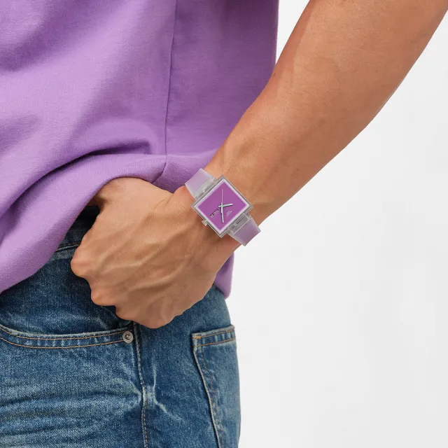 【SWATCH】WHAT IF...SEE THRU MAGENTA? 經典手錶/男錶/女錶/瑞士製造 SO38K705 (42mm)