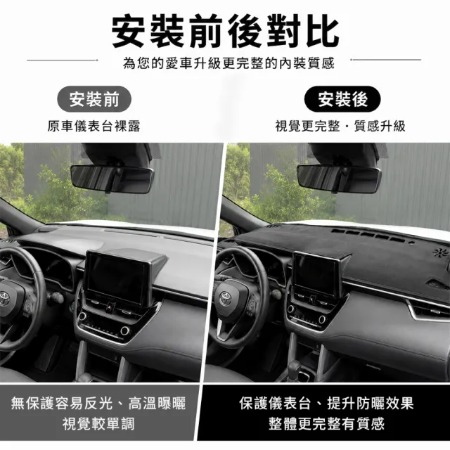 【KT BIKER】COROLLA CROSS 專用避光墊(CC 儀表板遮光墊 開孔 麂皮 皮革避光墊 TOYOTA)