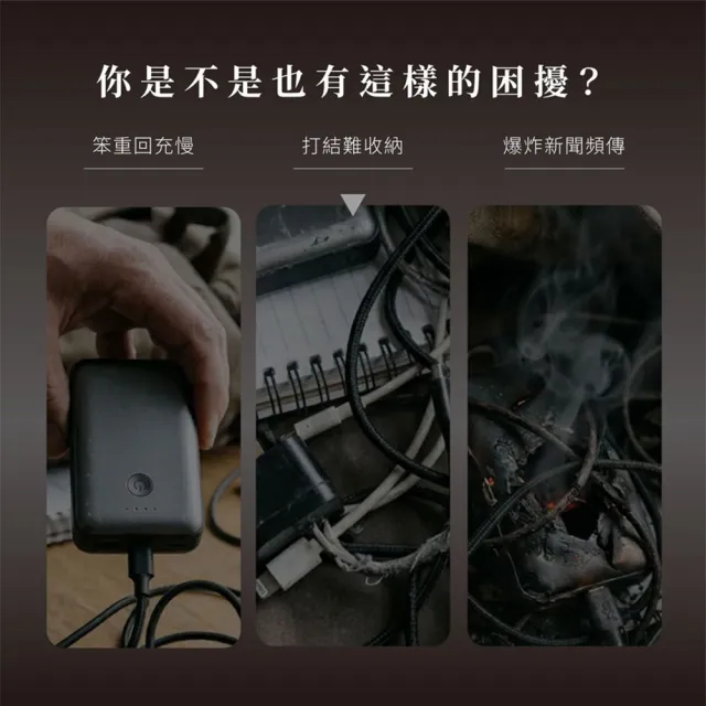 【GUXON】極方塊 半固態雙線行動電源 10000mAh 行動電源(Type-C+Lightning)