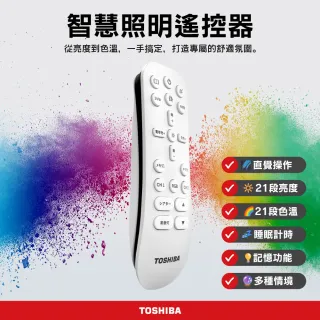 【TOSHIBA 東芝】3-5坪 微月韻45W RA95極光美肌 炫彩RGB 調光調色遙控吸頂燈(LEDRGB45-03S)