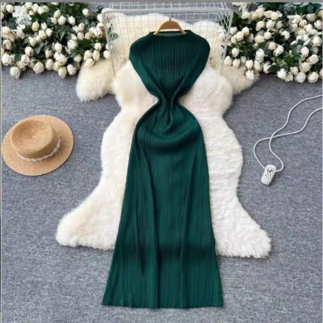 【巴黎精品】現貨+預購 三宅風皺褶衣服連身裙褶皺衣背心裙洋裝名媛大尺碼女裝(直筒裙長裙女裙子3款b1a80 C)