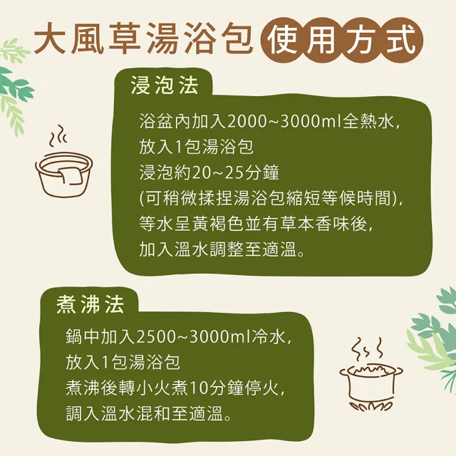 【heroherb 好漢草】大風草湯浴擦澡包-7包x3袋(孕婦產後剖腹坐月子臥床長照擦澡)