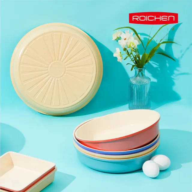 【Roichen】韓國製 24cm平底鍋 不含把手(IH爐 全火源適用 露營 輕量鍋陶瓷塗層不沾鍋)