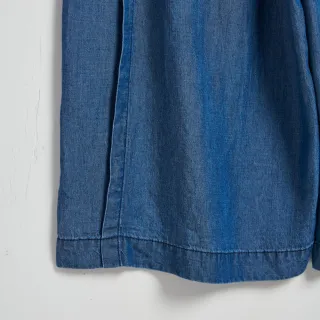 【SOMETHING】女裝 萊賽爾綁帶寬褲(中古藍)