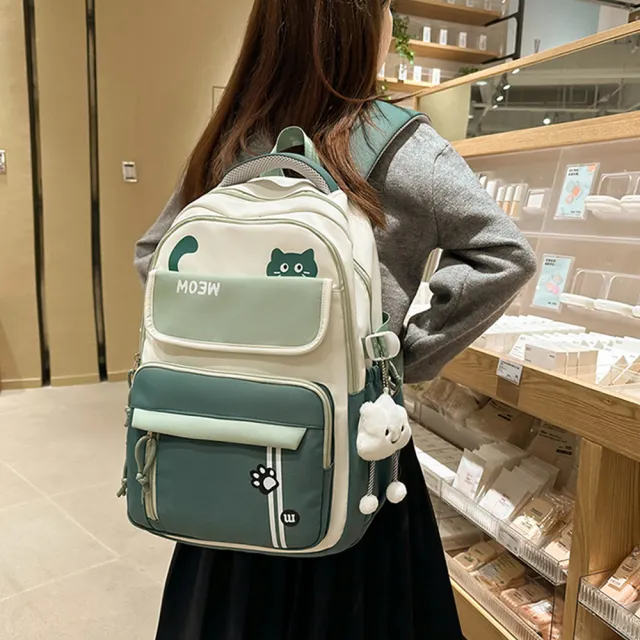 【Starshop】校園風百搭後背包 學生書包 防潑水輕量學生減壓後背包 國高中大學生休閒包 學生外出後背包